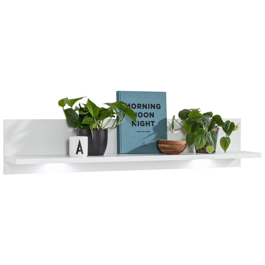 SetOne by Musterring NÁSTENNÁ POLICA, biela, 120/24/21,2 cm.