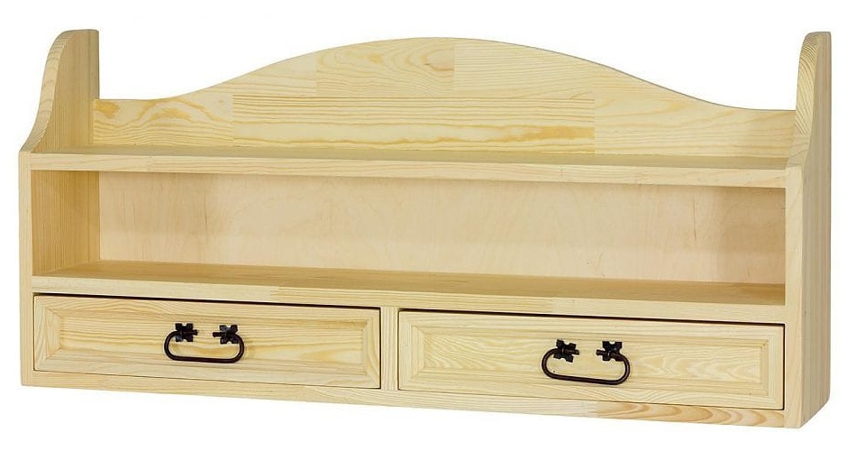 Polička s šuplíky rustikálna cos 16 - k02 tmavá borovica.