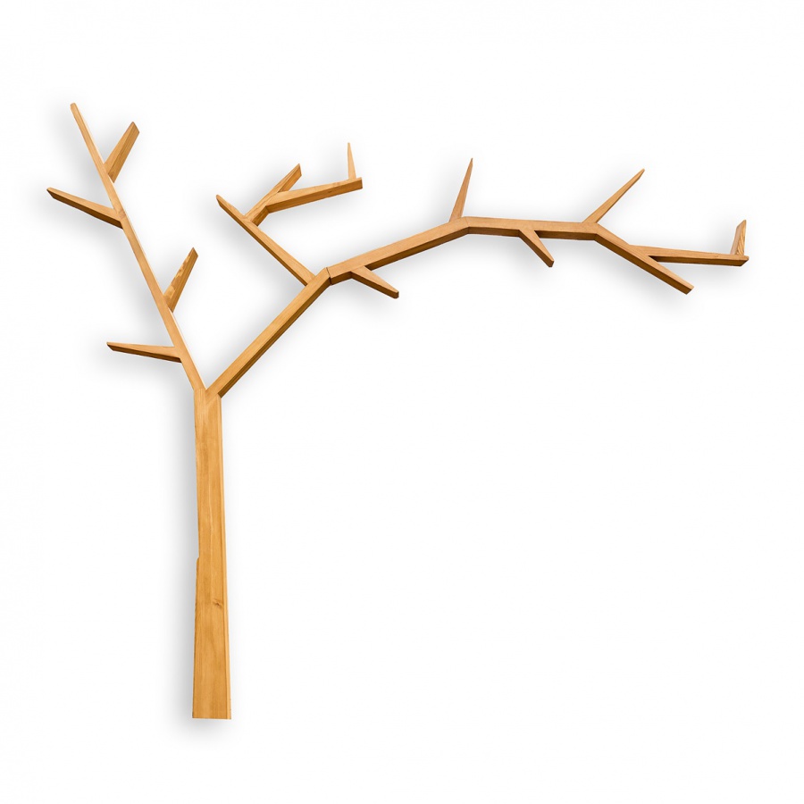 Polica v tvare stromu masív cos 17 prava - k16 antická biela.