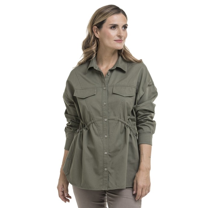 Bushman Damenbluse Nuka, khaki L.
 
 Spezifikationen:
 
 	Leicht gebürstete 100 % Baumwolle
 	Stoffgewicht: 180 g/m&sup2;