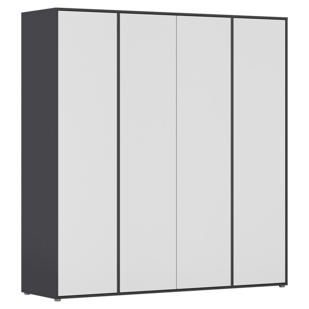 Rauch Möbel SKRIŇA S OTOČNÝMI DVERAMI, sivá, biela, 187/194/53 cm.