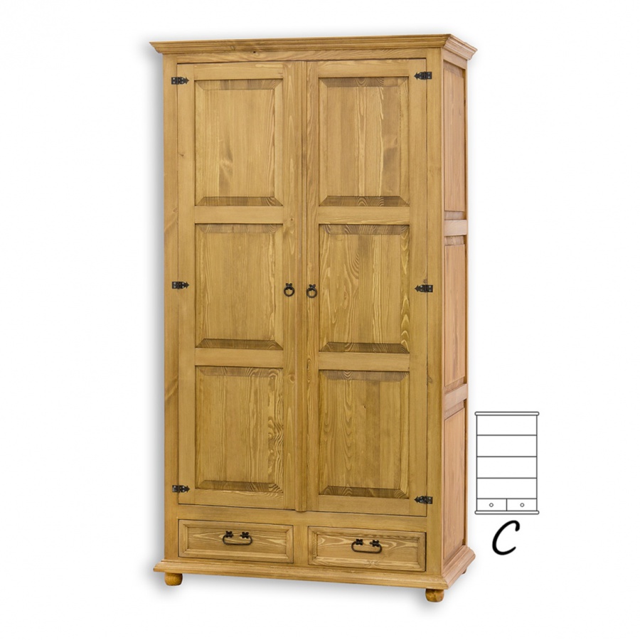 Skriňa policová sedliacka szy 01c - k17 biely vosk.