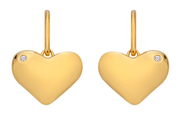 Hot Diamonds Pozlátené visiace náušnice s pravými diamantmi Jac Jossa Soul DE782.