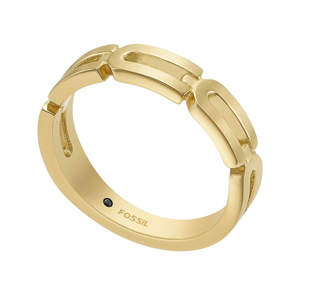 Fossil Štýlový pozlátený prsteň Heritage JF04694710 57 mm.