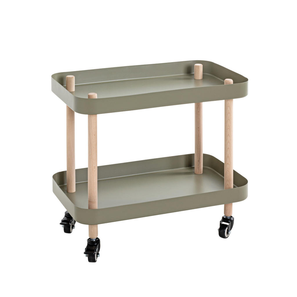 SERVÍROVACÍ VOZÍK, zelená, prírodná farba, farba buka, 50/30/47 cm.