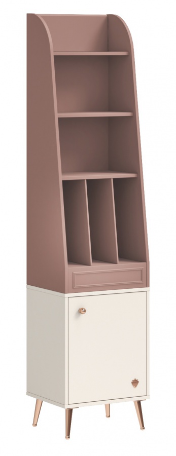 Knihovna beauty - ružová/béžová.

 

Otvorená časť knižnice je rozdelená 3 horizontálnymi a 2 vertikálnymi policami.

 

Rozmery knižnice Beauty sú 44x188x36cm (š, v, h).

 

Všetky produkty z kolekcie Beauty nájdete nižšie v súvisiacich produktoch.