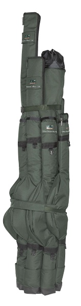 Anaconda púzdro na prúty vario holdall.
     hlavný priemer 22 cm 
     4 oddelenia, 4 suché zipsy, 4 upevňovacie body 
     silný polstrovaný neoprénový ramenný popruh 
     neoprénové držadlo 
     materiál: 600D 
     5 cm vysoká PVC ochrana pre bezpečné postavenie na zem 
     prídavné púzdra nie sú súčasťou balenia