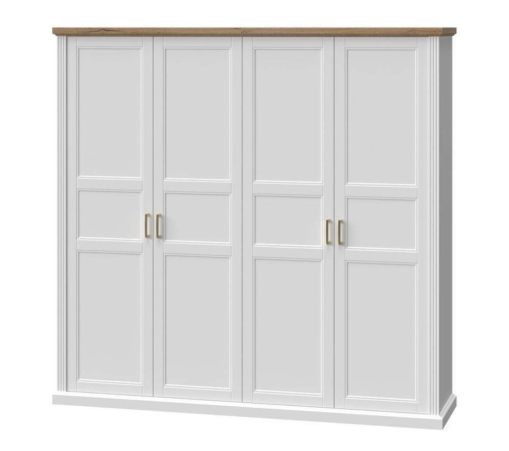 Štvordverová šatníková skriňa artis - biela/orech pacific.

 

Dizajn skrine sa nesie v duchu vidieckeho prírodného štýlu Provence, ktorý zdobia vyrezávané čelá a profilované dekoratívne lišty.

 

Silná MDF doska s hrúbkou 25mm spolu s laminom tvorí dohromady kvalitný kompaktný celok.

 

Rozmery štvordverovej šatníkovej skrine Artis sú 236x227x59cm (š, v, h).

 

Všetok nábytok patriaci do kolekcie Artis nájdete nižšie v súvisiacich produktoch.