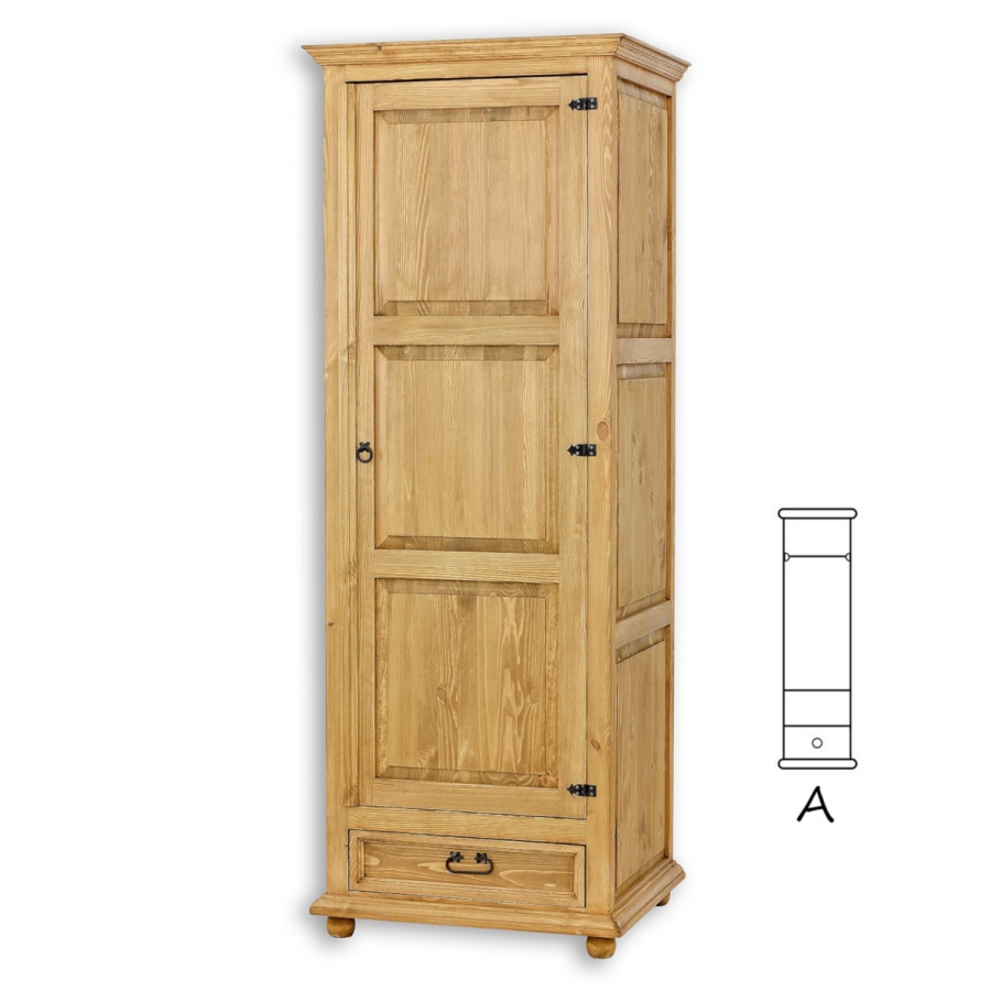 Úzka skriňa so šatníková tyčou szy 02a - k15 hnedá borovica.

 

Aj tento vidiecky nábytok je ručne vyrábaný a pri jeho výrobe je kladený veľký dôraz na detaily spracovania.

 

Z dôvodu výroby sedliackeho nábytku na zákazku, sme nútení požadovať od zákazníka zálohu v minimálnej výške 500 - 1000 Kč podľa hodnoty nábytku.