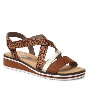 Sandále Rieker - V3663-24 Braun Kombi.