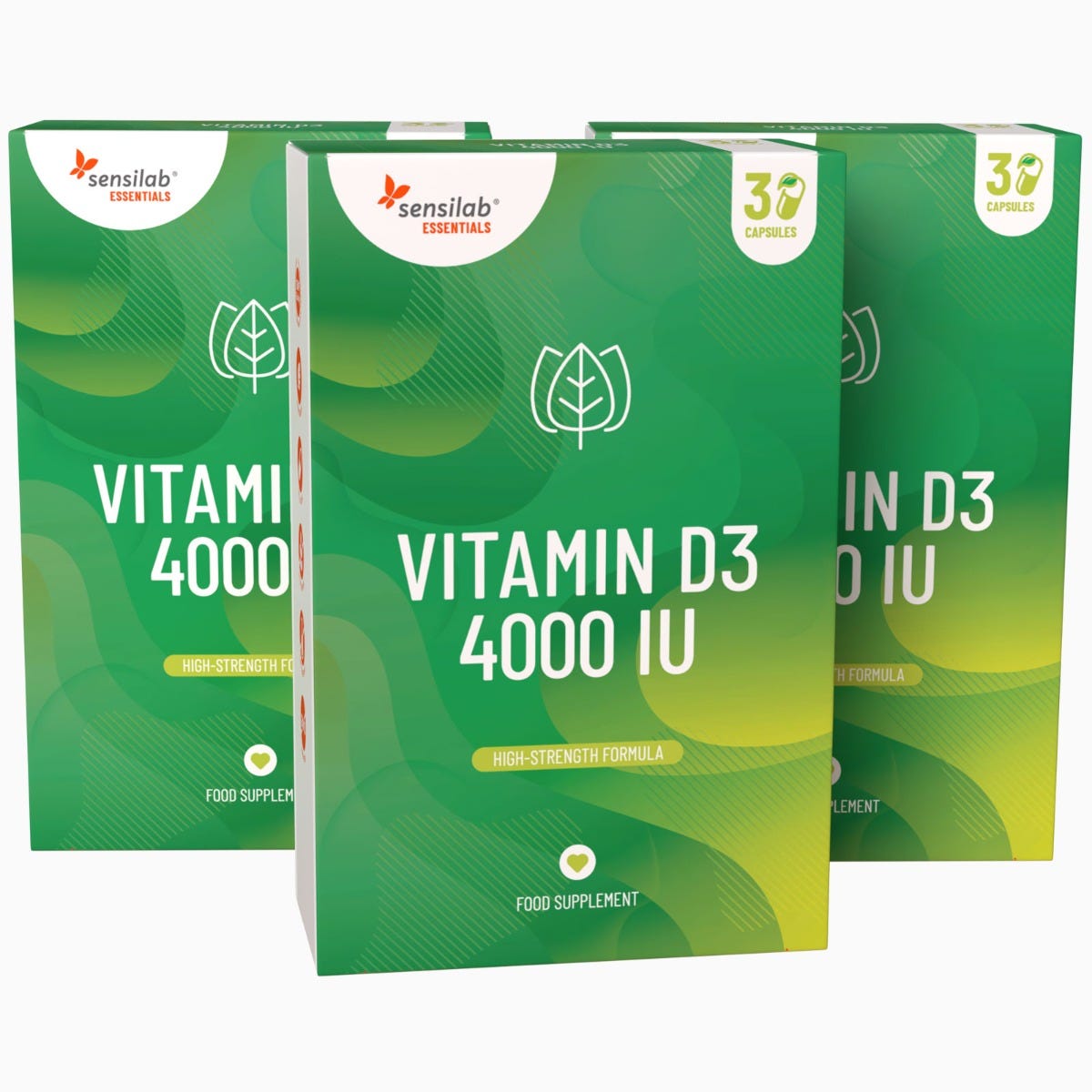 Essentials Vitamin D3 4000 IU, Dreierpackung.