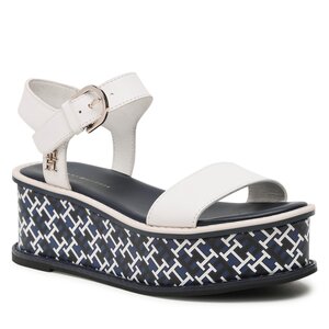 Sandále Tommy Hilfiger - New Artisanal Flatform FW0FW07022 Ecru YBL.