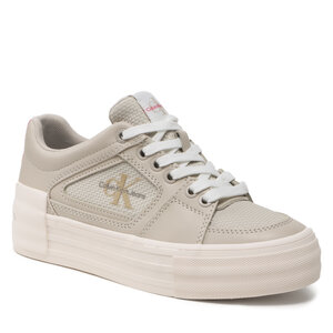 Sneakersy Calvin Klein Jeans - Vulc Flatform Bold Fluo Contr YW0YW00904 Eggshell/Raspberry Sorbet 0F4.