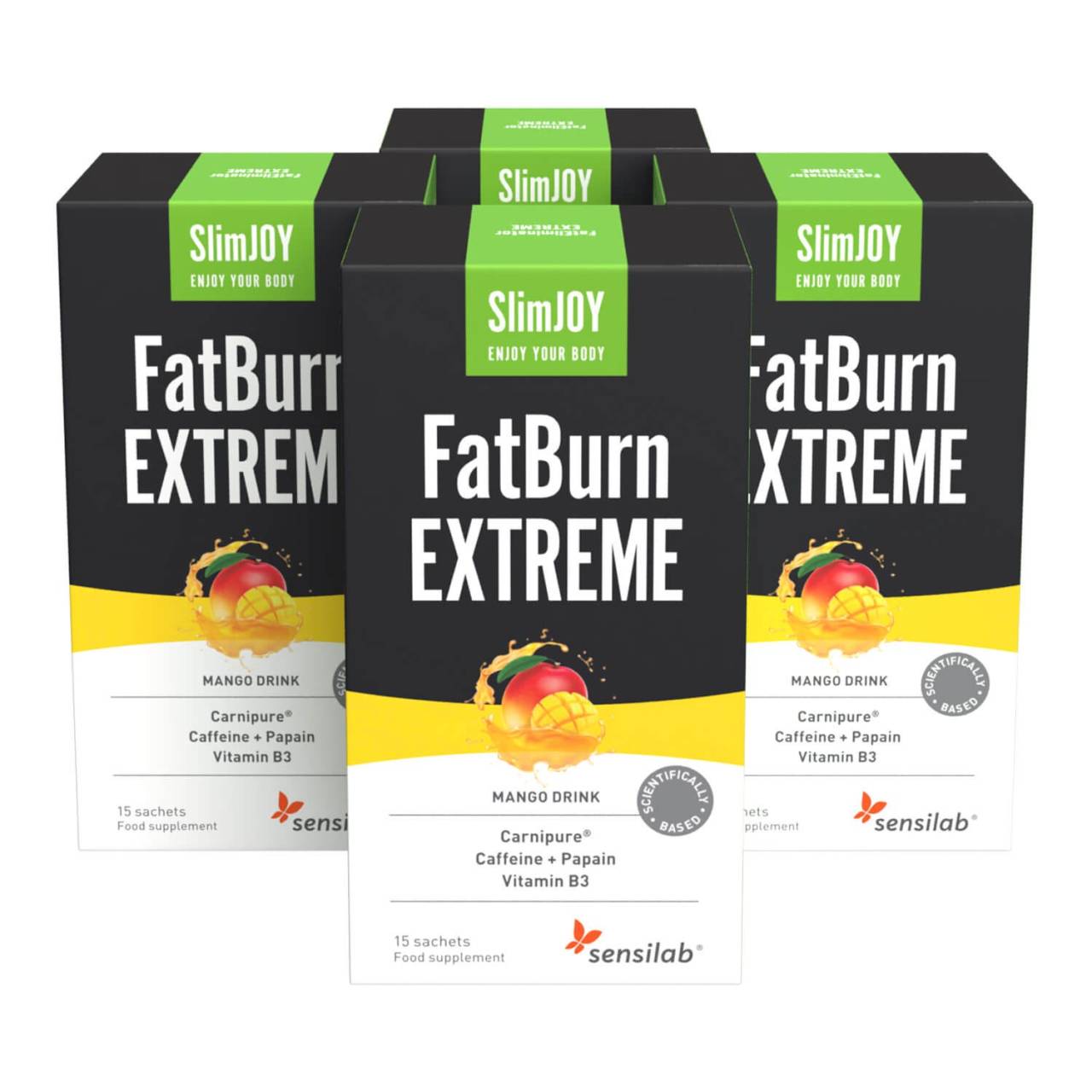 FatBurn EXTREME | super tehokas 3-in-1 rasvanpolttaja | 60 annospussia, 60 päivälle | SlimJOY.