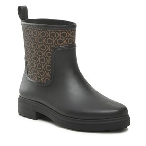Gumáky Calvin Klein - Rain Boot W/Flc HW0HW01319 Black/Brown Mono 0GL.