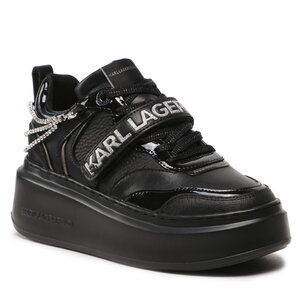 Sneakersy KARL LAGERFELD - KL63540D Black Lthr w/Silver.