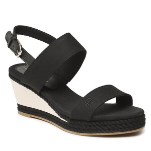Sandále Tommy Hilfiger - Rope Webbing Mid Wedge FW0FW07092 Black BDS.