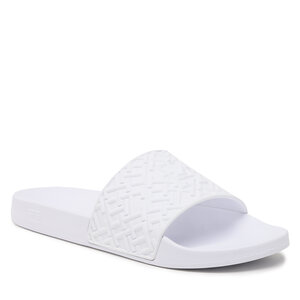 Šľapky Tommy Hilfiger - Rubber Th Monogram Pool Slide FM0FM04464 White YBS.
