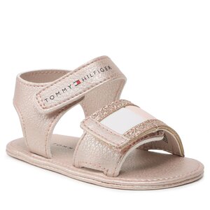 Sandále Tommy Hilfiger - Flag Velcro Sandal T0A2-32673-0268 Rose Gold 341.