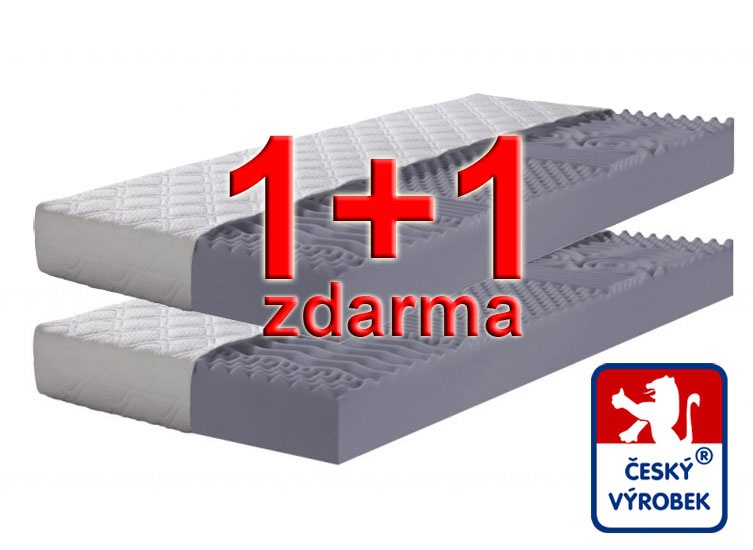 Matrac 1+1 zdarma relax - 85 x 185 cm.

 

Poťah matraca obsahuje výťažok rastliny Aloe Vera barbaensis z rodu liliovytých, ktorá pôsobí pozitívne na pokožku ľudského tela.

 

VÝBORNÝ POMER KVALITA / CENA - kvalitný matrac za nízku cenu.

 

• kvalitné jadro so 7 zónami pre dokonalé prispôsobenie obrysom tela
• veľmi dobrá podpora ramennej, bedrovej a panvovej oblasti
• vhodná pre alergikov a astmatikov
• poťah možno prať v práčke do 60 °C
• 14 cm výška jadra matraca
• 15 cm celková výška matraca vrátane poťahu
• stredná tvrdosť H2 / H3
• zapínanie na zips
• nosnosť do 120kg

 

Záruka:

Jadro matraca 3 roky.
Poťah matraca 2 roky.

 

 

Pri výbere matraca zakliknite požadovaný rozmer.

 

U matracov širších 160cm, a tiež matracov všetkých atypických rozmerov, sme nútení požadovať od zákazníka zálohu vo výške 20% z ceny. O výške zálohy Vás budeme kontaktovať e-mailom po uskutočnení objednávky maximálne do dvoch pracovných dní.