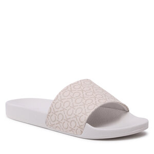 Šľapky Calvin Klein - Pool Slide - Mono HW0HW01528 Dk Ecru/Silver Mink Mono 0F7.