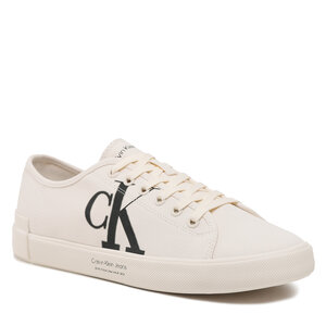 Tenisky Calvin Klein Jeans - Vulc Low Oversized Brand YM0YM00687 Ancient White YBH.