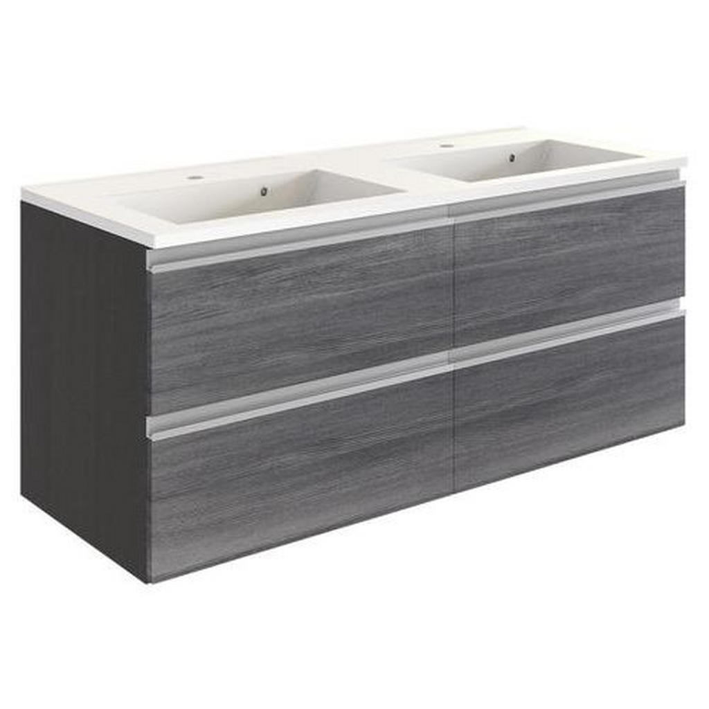 Held SKRINKA S UMÝVADLOM, farba strieborného duba, grafitová, 120 cm.