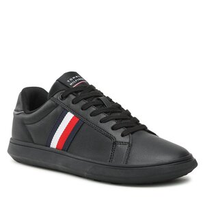 Sneakersy Tommy Hilfiger - Corporate Leather Cup Stripes FM0FM04732 Black BDS.