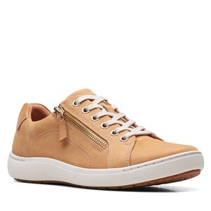 Poltopánky Clarks - Nalle Lace 26171018 Camel Nubuck.