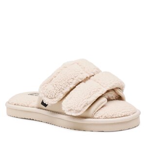 Papuče Calvin Klein Jeans - Home Slide Velcro Shearling YW0YW00861 Eggshell 0GD.