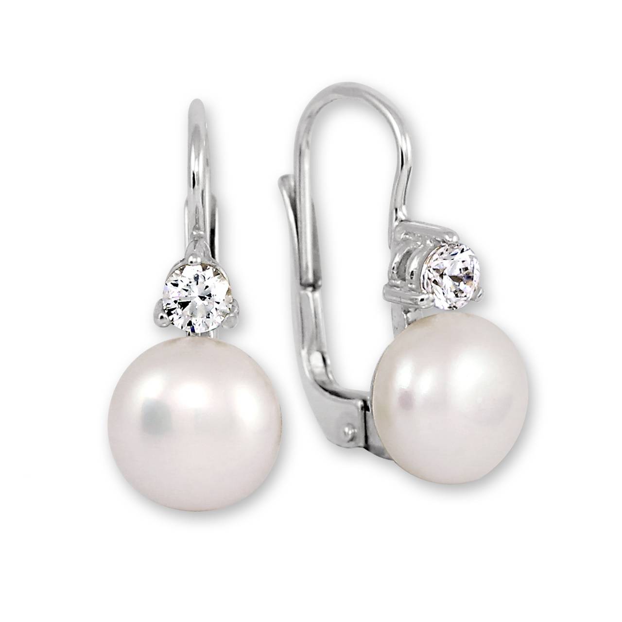 Soliter Náušnice z bieleho zlata s kryštálom a perlou 745 235 001 00102 0700000.