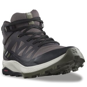 Trekingová obuv Salomon - Outrise Mid Gtx W L47160700 Shale/Black/Deep Lichen Green.