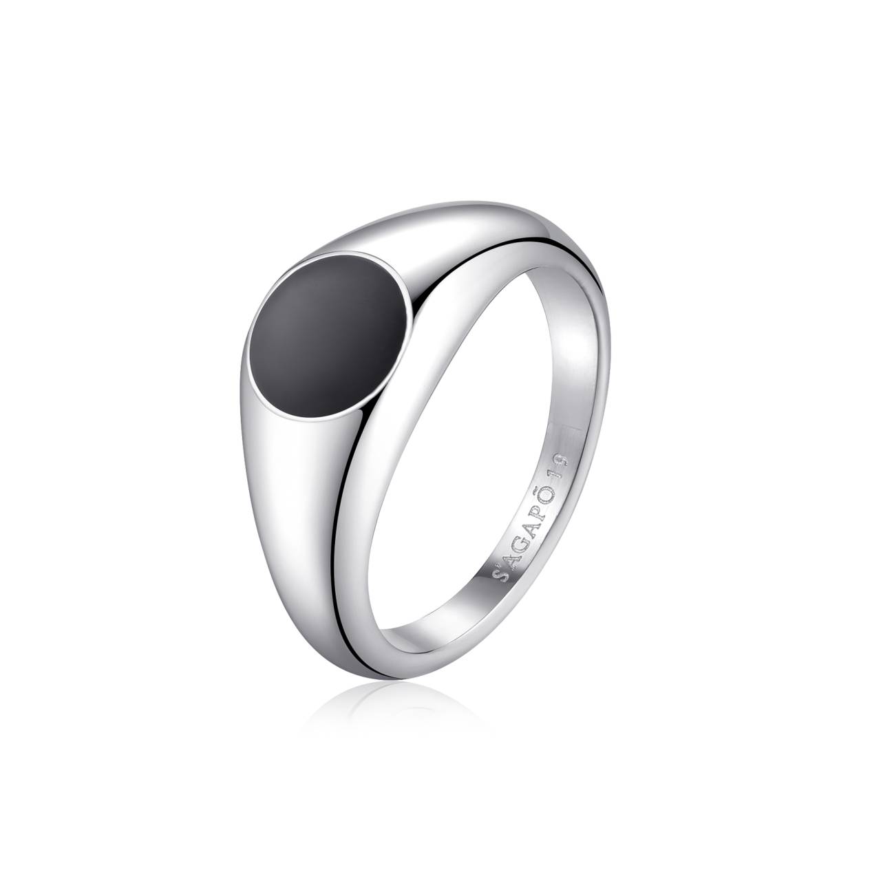 S'Agapõ Moderný oceľový prsteň pre mužov Ripple SRP36 61 mm.
