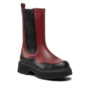 Členková obuv R.Polański - 1558 Bordowy Lico/Brązowy Lico.