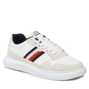 Sneakersy Tommy Hilfiger - Lightweight Leather Mix Cup FM0FM04427 White YBS.