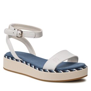Sandále Tommy Hilfiger - Rope Flatform FW0FW07019 Ecru YBL.