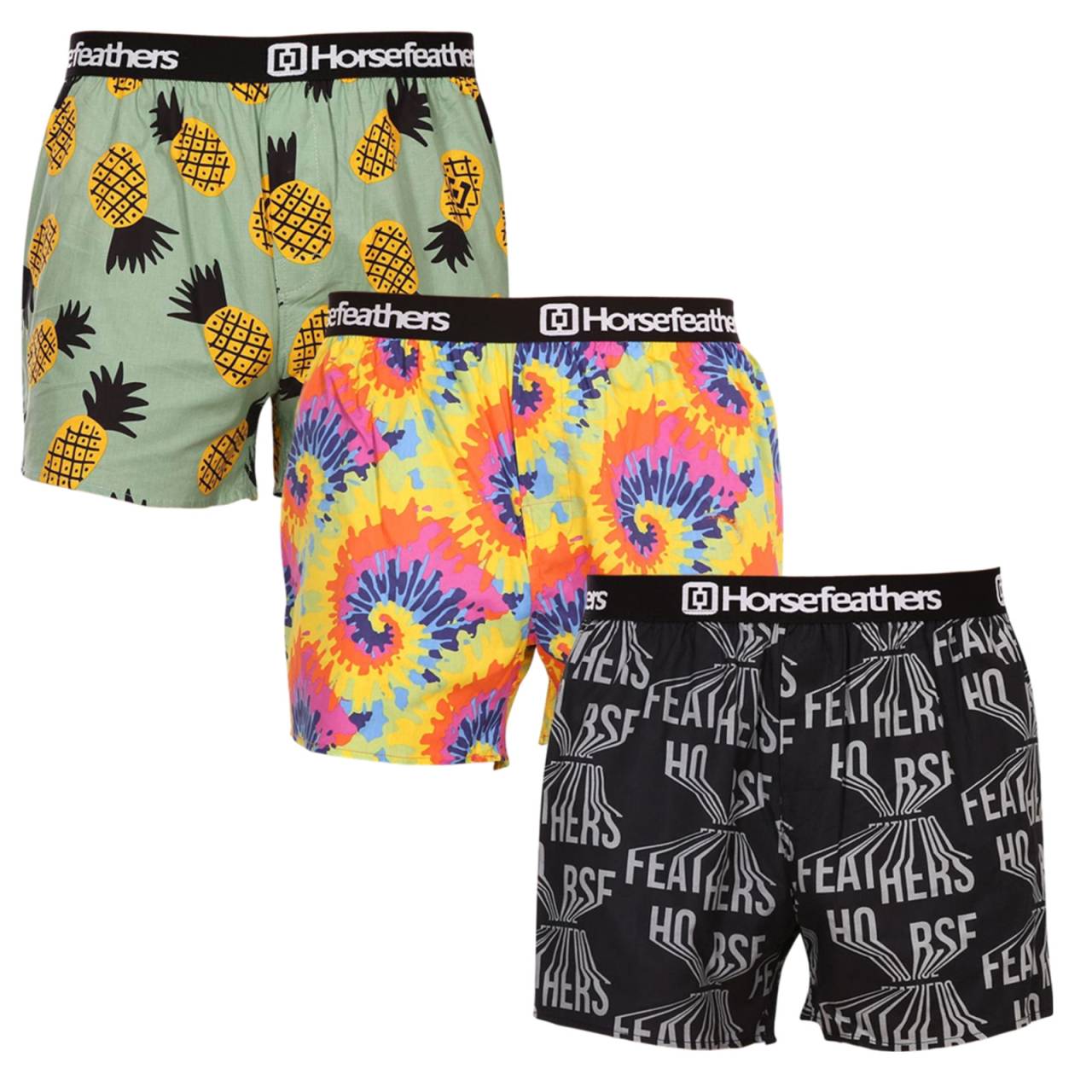 3PACK Herenboxershort Horsefeathers Frazier (AM166BCD) M.
Laat je stijl en gevoel voor humor zien met de Horsefeathers herenshort.
Kwaliteitsmateriaal voor perfect comfort
Horsefeathers shorts zijn gemaakt van 100% katoen, wat betekent dat ze comfortabel aanvoelen op je huid.
Origineel ontwerp en comfortabele pasvorm
Elk paar shorts heeft een unieke print die stijl en moderne flair toevoegt aan je garderobe.
Waarom hou je van deze shorts?

Originele prints die elke dag leuker maken.


Comfortabel materiaal en losse pasvorm voor de hele dag comfort.


Kwaliteitsvakmanschap van Horsefeathers, een merk dat synoniem staat voor stijl en betrouwbaarheid.

Horsefeathers herenshorts hebben stijl
Het woord 
