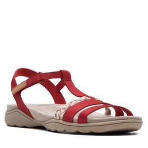 Sandále Clarks - Amanda Tealite 26171130 Red Nubuck.
