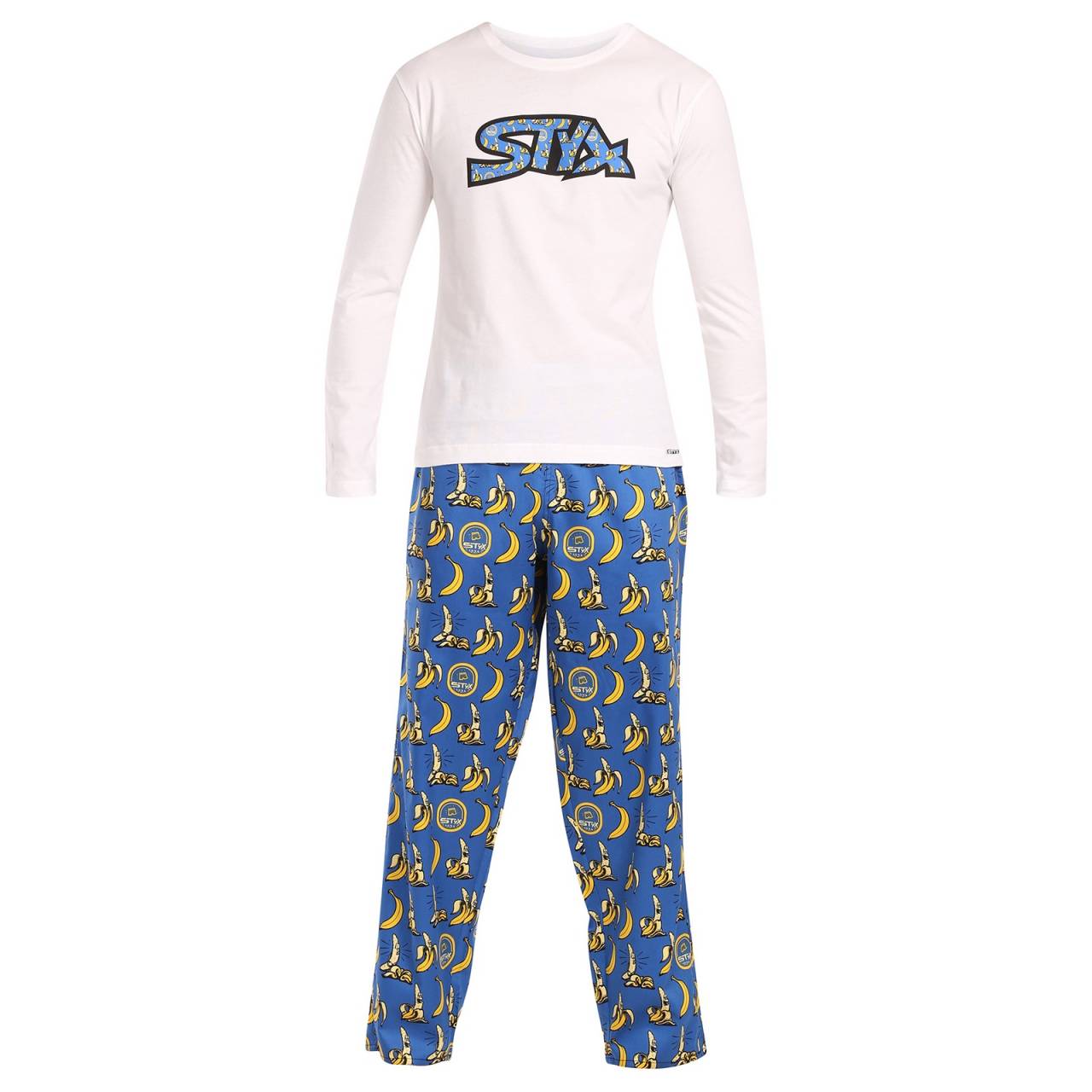 Pánske pyžamo Styx banány (PDP1359) XXL.
Chcete si dopriať maximálne pohodlie pri spánku a relaxácii doma?
Kvalitné materiály pre maximálne pohodlie
Pánske pyžamo Styx je vyrobené z prvotriednych materiálov, ktoré zaručujú pohodlie počas celej noci.
Pohodlný strih a moderný dizajn
Strih pyžama Styx je navrhnutý pre dokonalé pohodlie.
Prečo si vybrať pánske pyžamo Styx?

Prémiové materiály: Bavlnený satén na nohavice, mäkká bavlna na košeľu.
Pohodlný strih: Voľnosť pohybu a maximálne pohodlie.
Česká výroba: Záruka kvality a podpora lokálnych výrobkov.

Kvalita z Českej republiky - to je spodná bielizeň Styx
Značka Styx má viac ako 30 rokov skúseností s výrobou kvalitnej spodnej a domácej bielizne.
Ako sa starať o pyžamo Styx?

Pranie: Per na 30 °C s jemným pracím prostriedkom.
Sušenie: Najlepšie je nechať ho voľne uschnúť, sušičku radšej vynechajte.
Žehlenie: Pokiaľ je potrebné, žehli naruby na nízku teplotu.

Tip: Staňte sa expertom na údržbu spodnej bielizne vďaka tipom v našom článku a doprajte svojim obľúbeným kúskom starostlivosť, akú si zaslúžia.