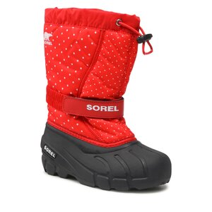 Snehule Sorel - Youth Flurry™ Print NY3503-646 Cherrybomb/Black.