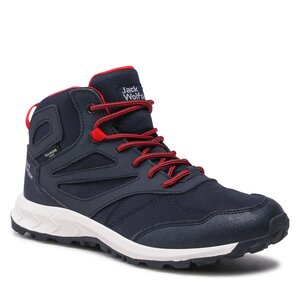 Šnurovacia obuv Jack Wolfskin - Woodland Texapore Mid K 4042152 Night Blue/Red.