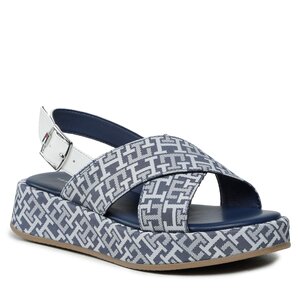 Sandále Tommy Hilfiger - Logo All Over Sandal T3A2-32757-0325 M Denim/White 357.