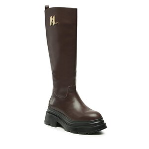 Čižmy KARL LAGERFELD - KL45090 Dark Brown Lthr.