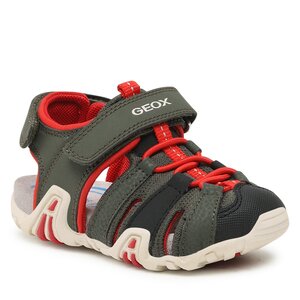 Sandále Geox - B Sandal Kraze B1524A0CE15C0754 S Dk Green/Red.