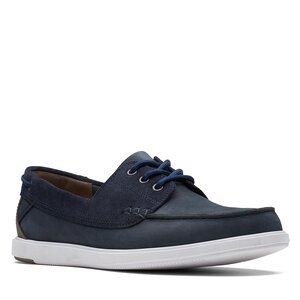 Poltopánky Clarks - Bratton Boat 26172444 Navy Nubuck.
