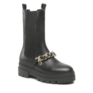 Členková obuv s elastickým prvkom Tommy Hilfiger - Monochromatic Chelsea Boot Chain FW0FW07046 Black BDS.