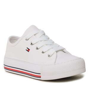 Plátenky Tommy Hilfiger - Low Cut Lace-Up Sneaker T3A9-32677-0890 M White 100.