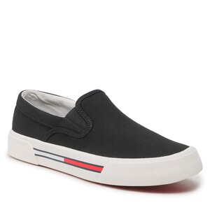 Tenisky Tommy Jeans - Slip On Wmn EN0EN02088 Black 0GJ.