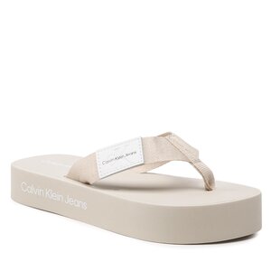 Žabky Calvin Klein Jeans - Flatform Flipflop YW0YW00993 Eggshell ACF.