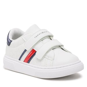 Sneakersy Tommy Hilfiger - Stripes Low Cut Velcro Sneaker T1A9-32694-1355 S White/Blue X336.